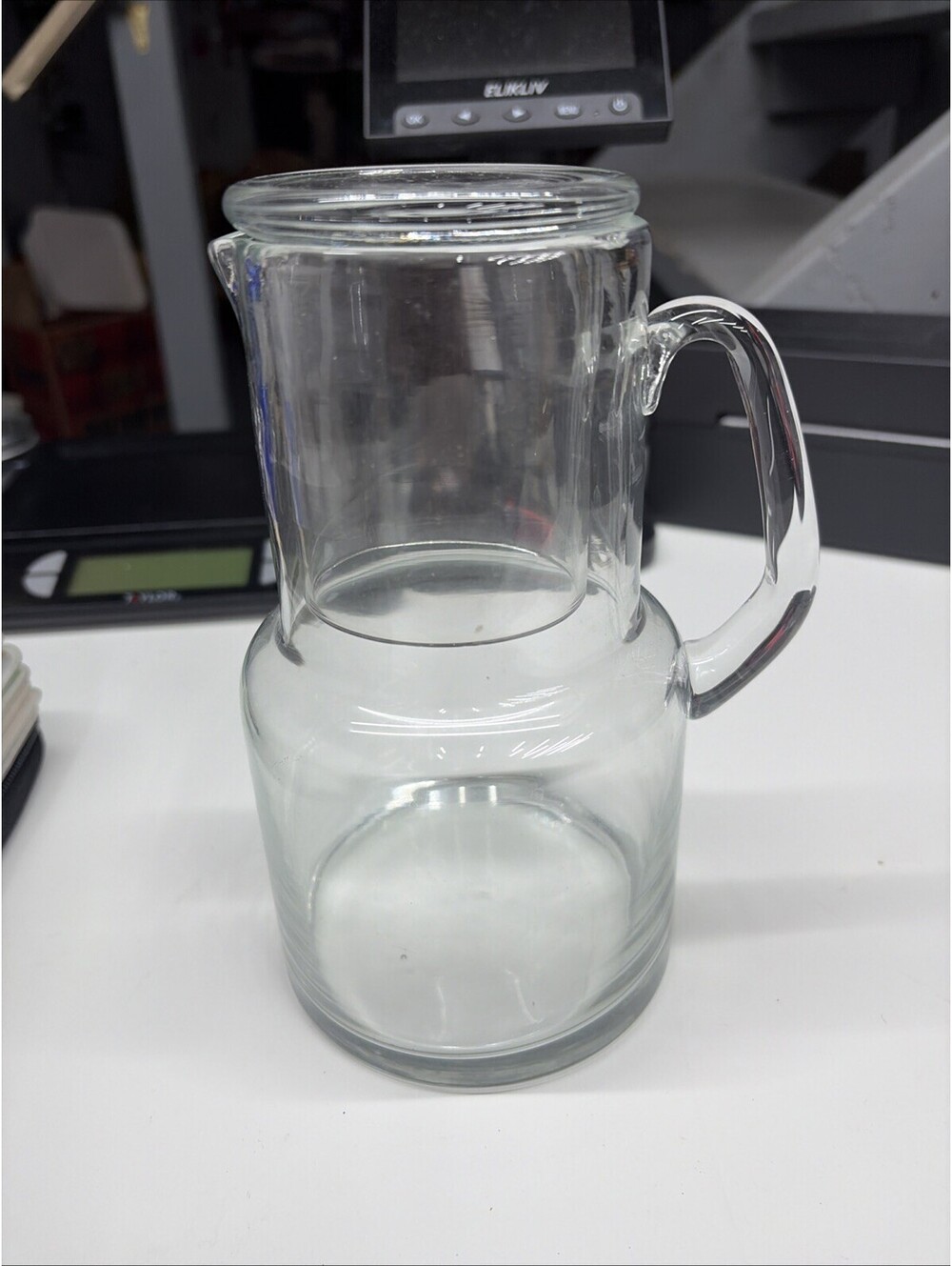 Vintage Bedside Water Pitcher Set, 2 Pc. Glass Nightstand Pitcher & Cup